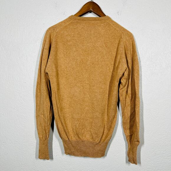 Vintage 70s Neil Norman Collection Cashmere Sweater Argyle Tan Brown - S - Picture 6 of 6